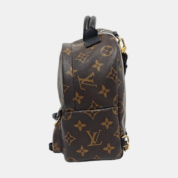Authenticated pre-owned  PALM SPRINGS Mini Monogram Coated Canvas Brown - Backpack at Looply