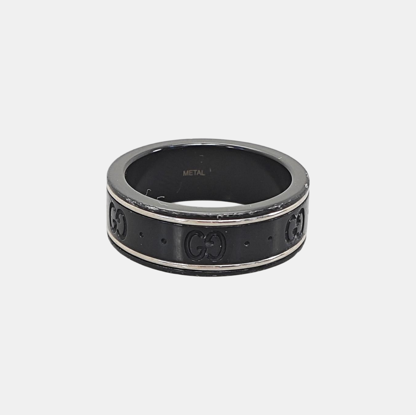 Icon 18k White Gold Black Ring EU 53