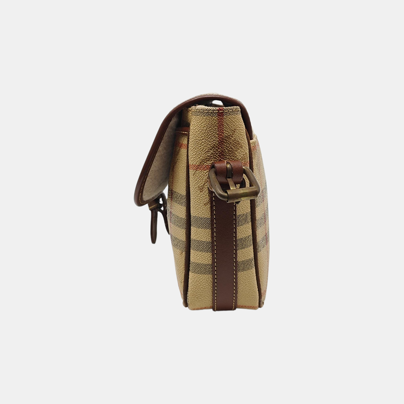 Coated Canvas Shoulder Bag Beige