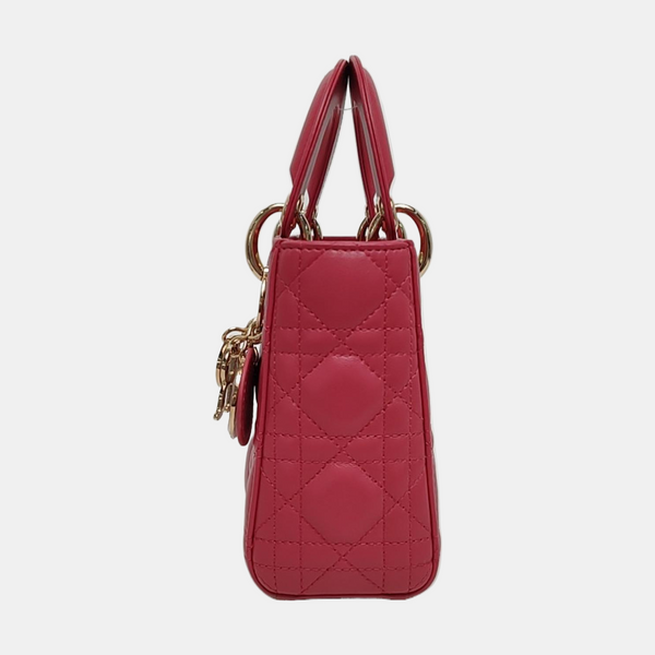 Lady Dior Mini Cannage Lambskin Red
