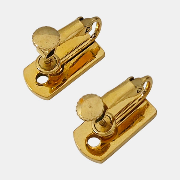Metal Red Clip On Earrings