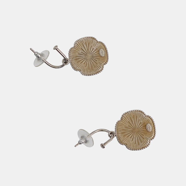 CC Logo Metal Silver Stud Earrings