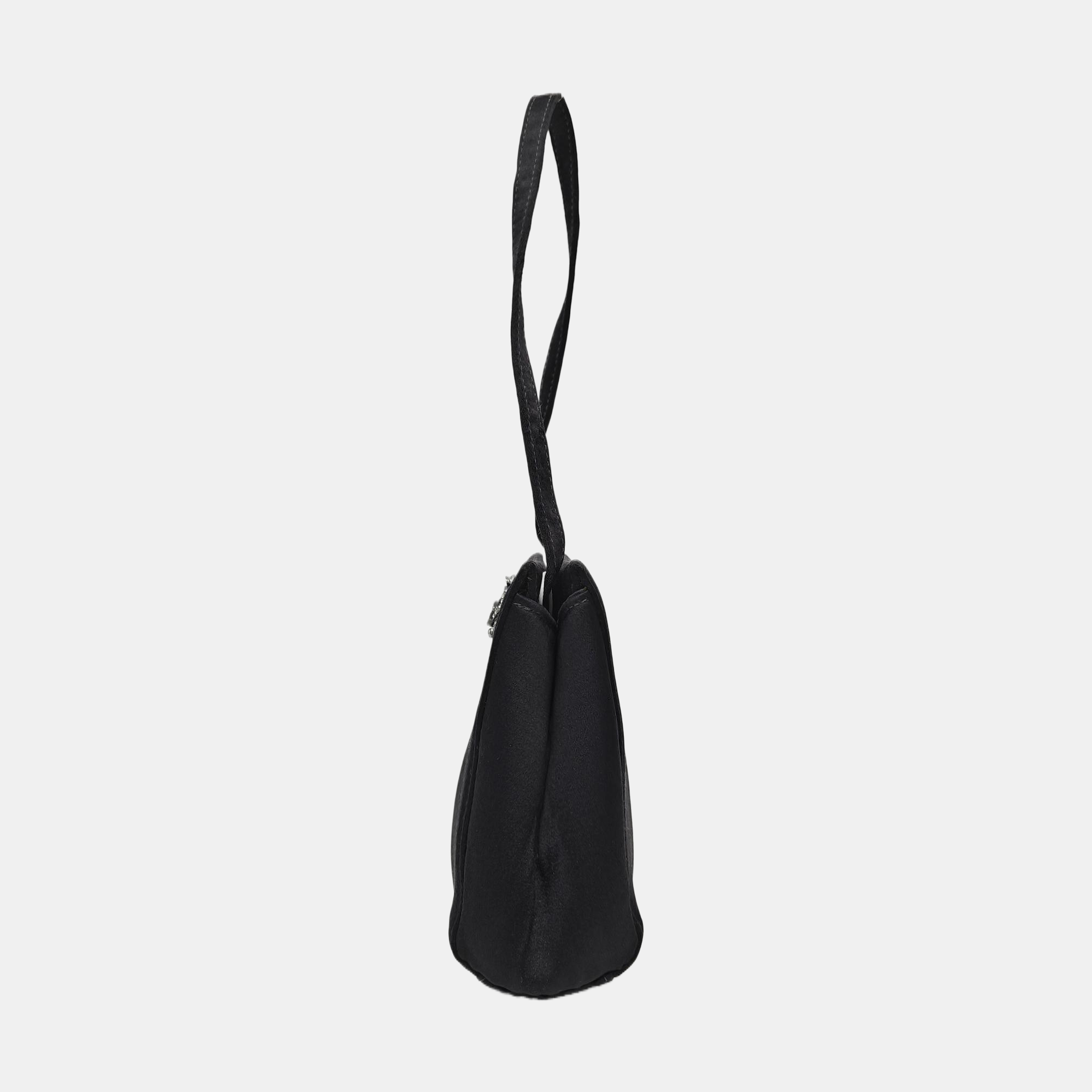 Silk Satin Tote Bag Black