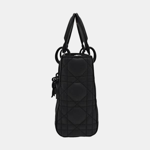 Lady Dior Mini Cannage Calfskin Black