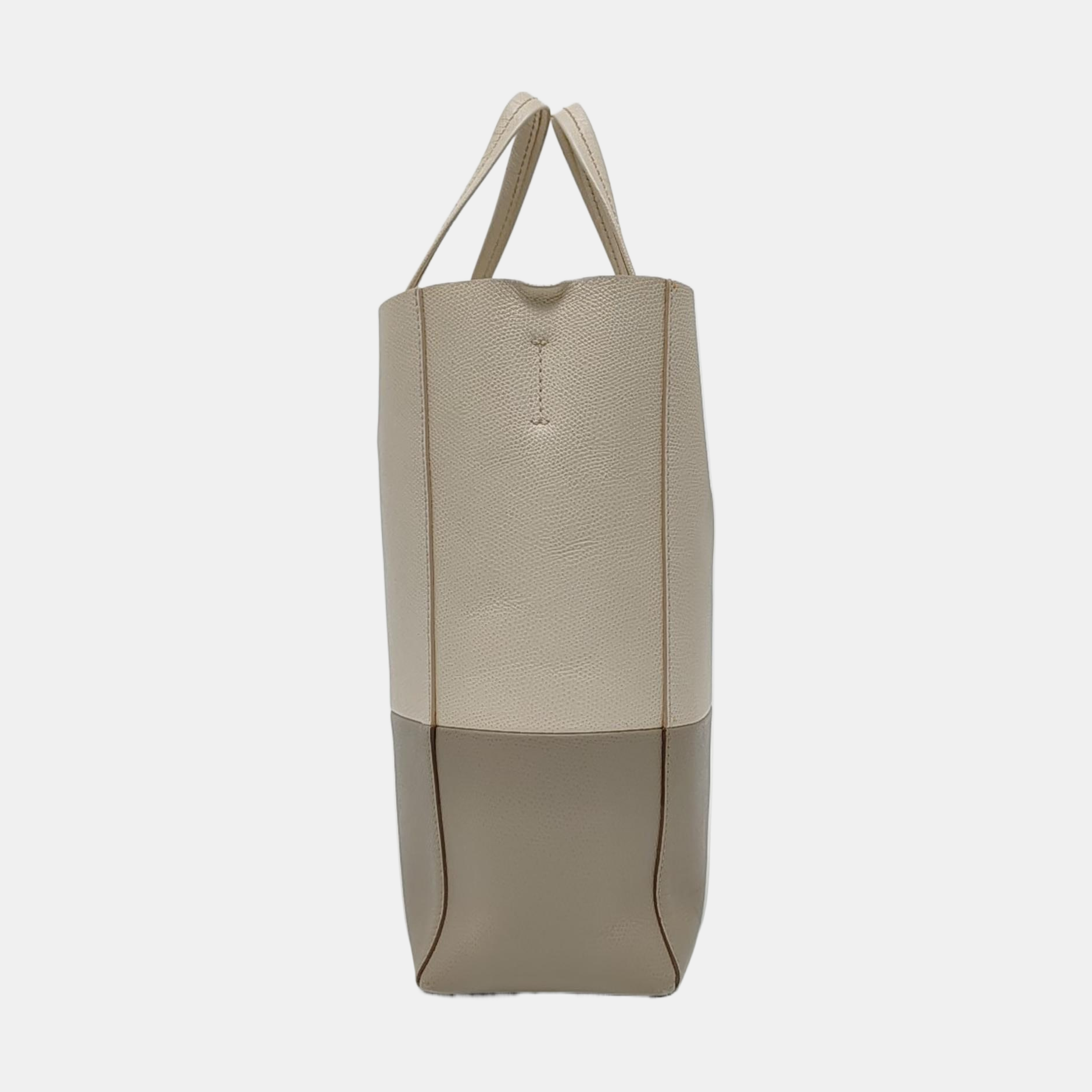 Authenticated pre-owned  VERTICAL CABAS Small Calfskin White - Tote Bag at Looply