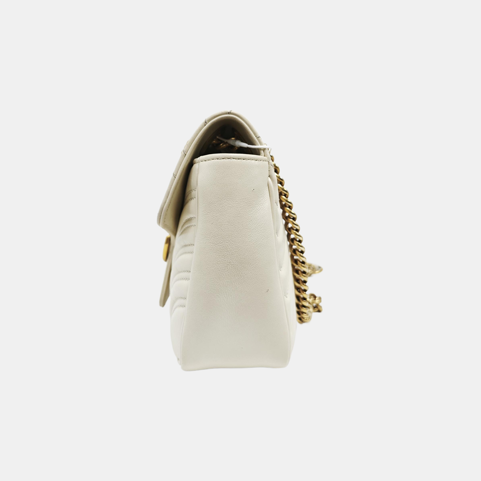 GG Marmont Medium Quilted Calfskin White