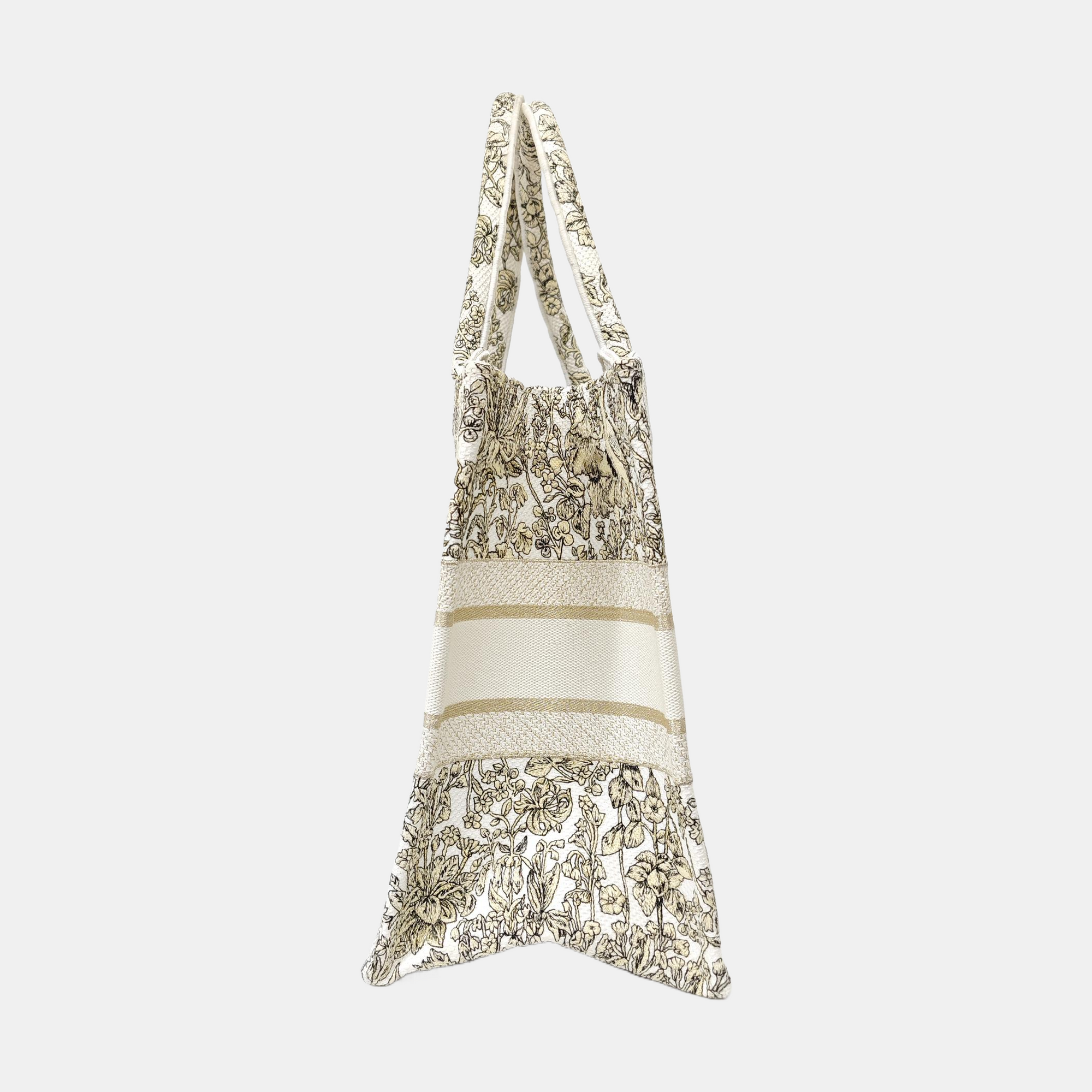 Book Tote Medium Fabric Beige