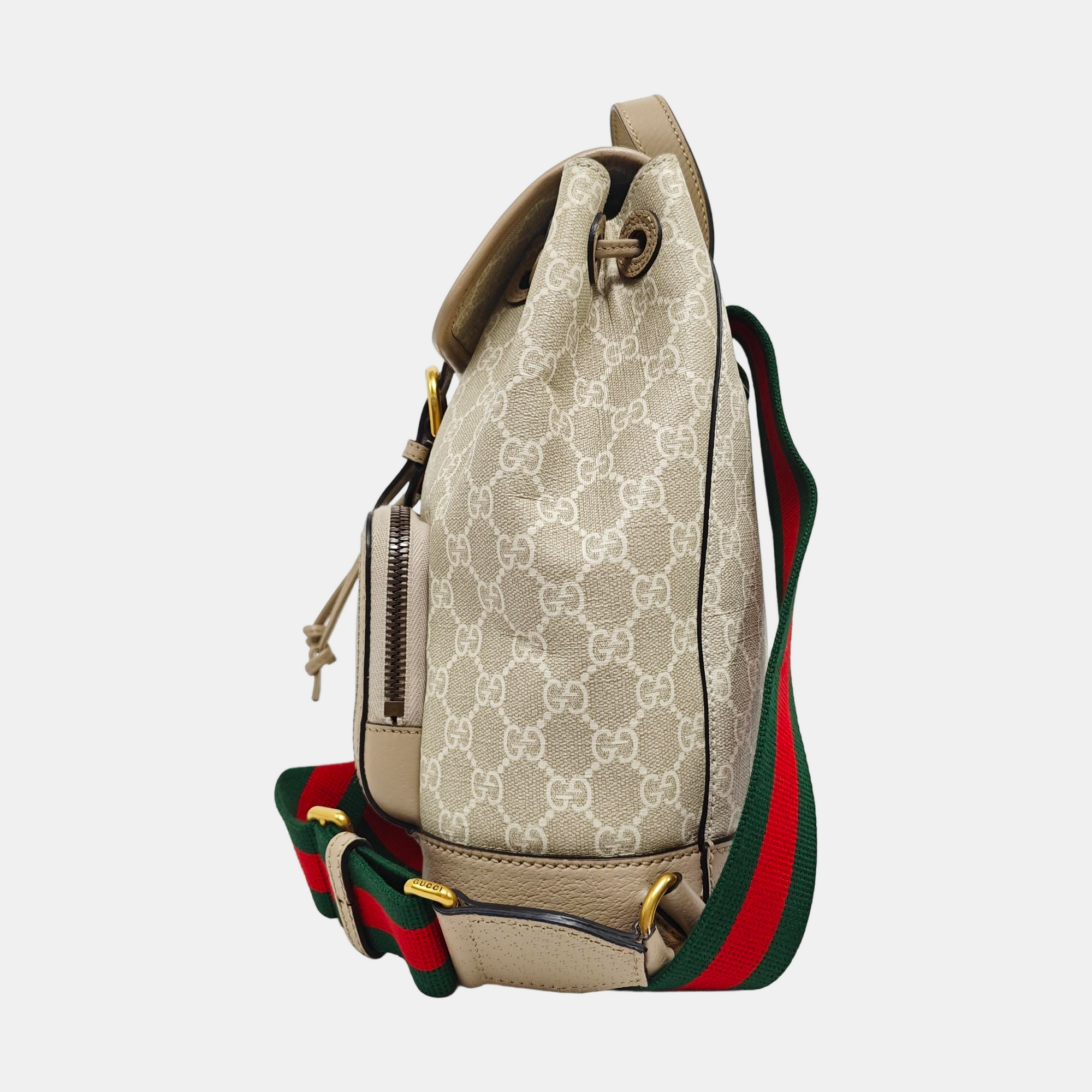 Monogram Coated Canvas Backpack Beige
