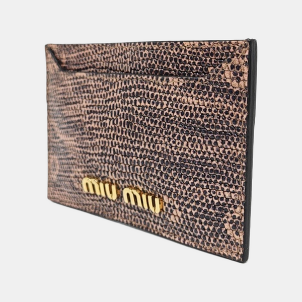 Leather Card Holder Small Brown