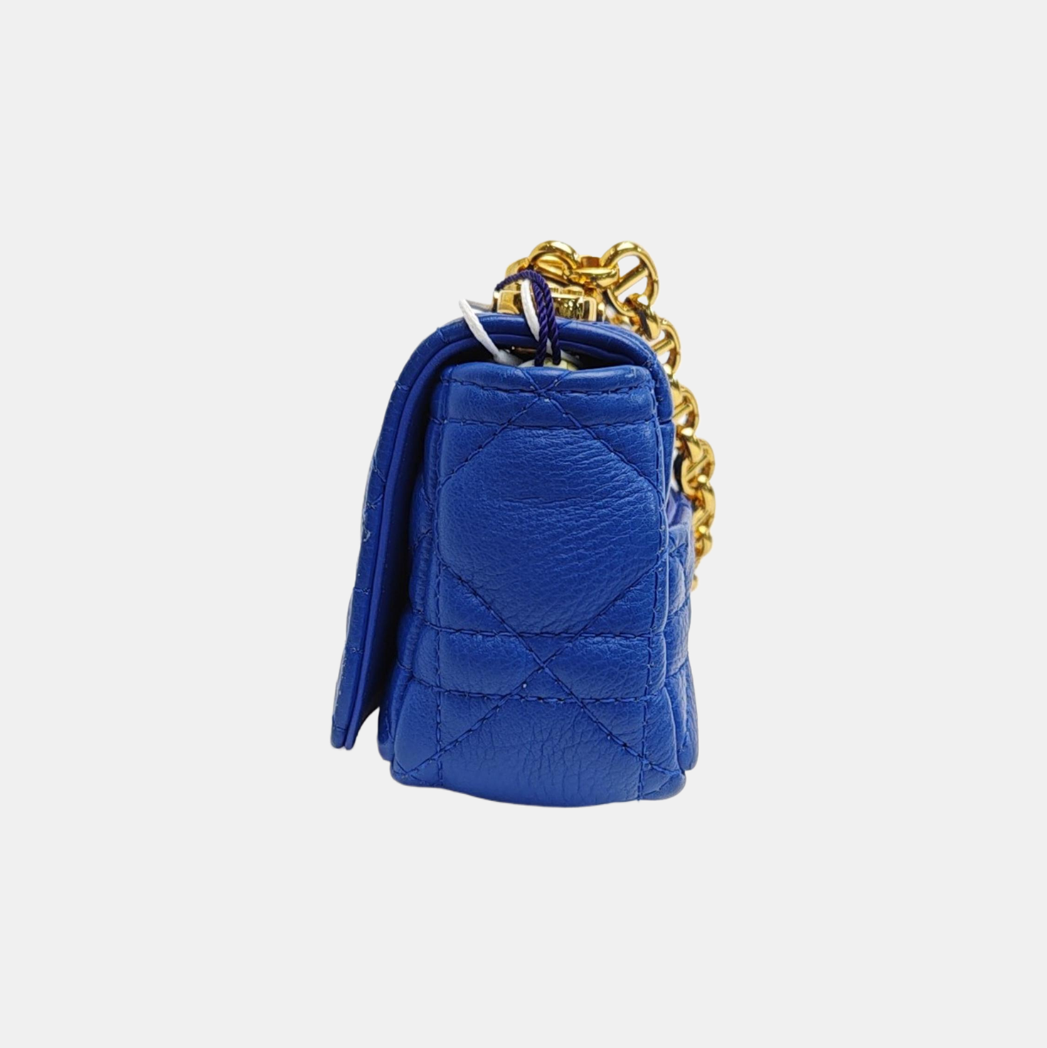 Dior Caro Super Mini Cannage Calfskin Blue