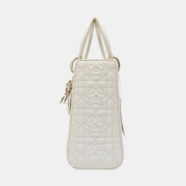 Lady Dior Small Quilted Lambskin White
