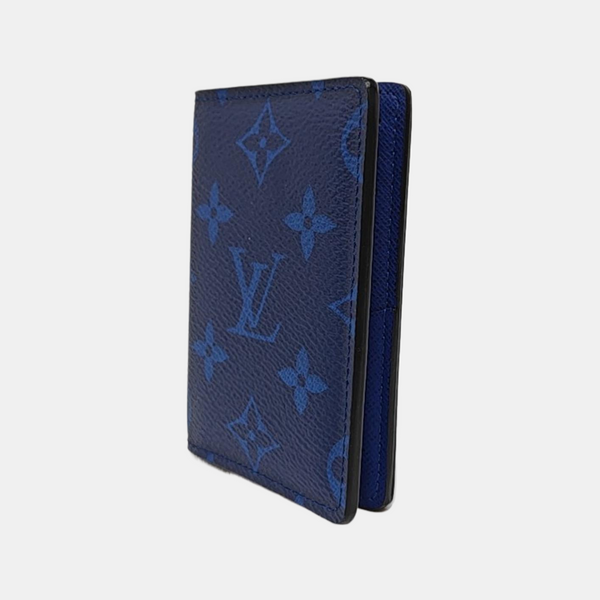 Monogram Coated Canvas Card Holder Mini Blue