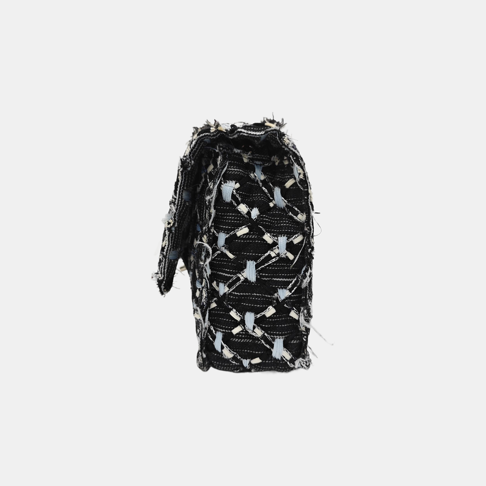 Quilted Fabric Shoulder Bag Black