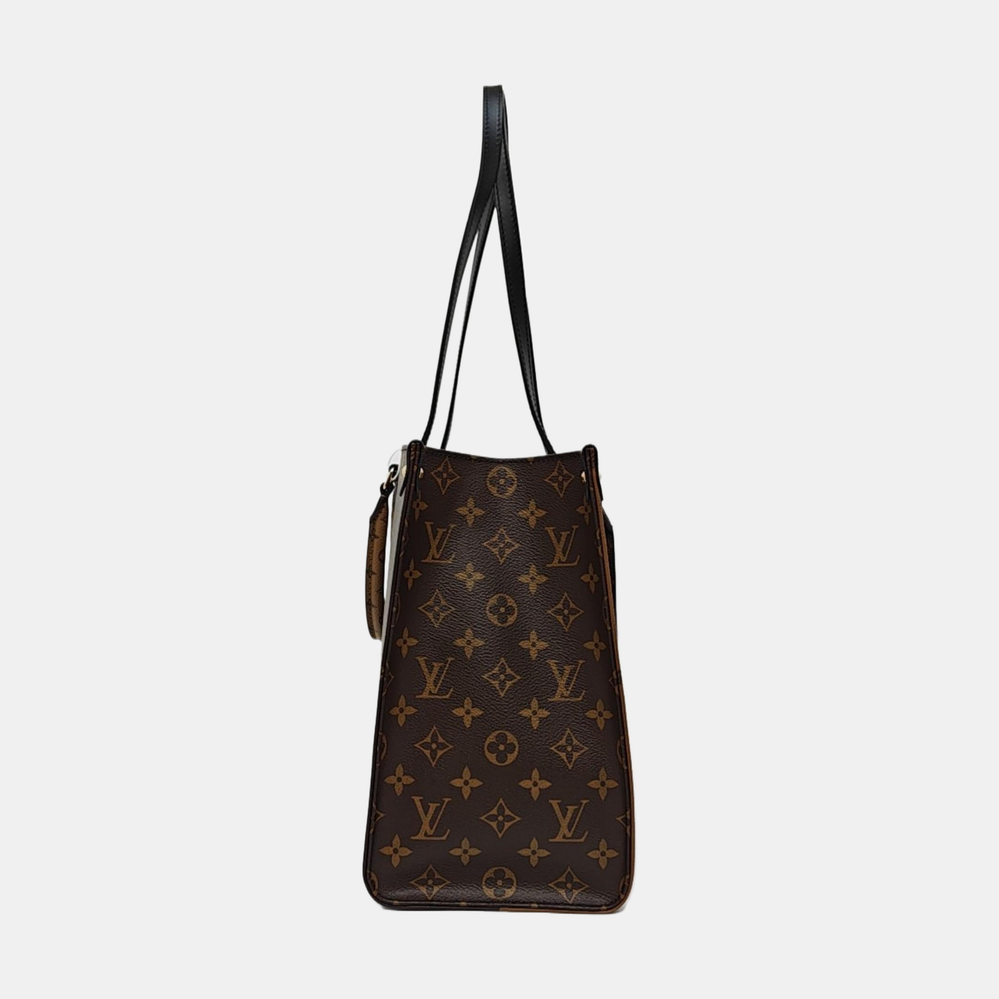 Authenticated pre-owned  ONTHEGO MM Monogram Coated Canvas Brown - Tote Bag at Looply