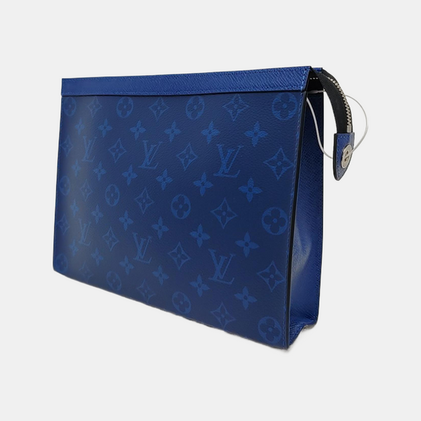 Pochette Voyag MM Monogram Coated Canvas Blue
