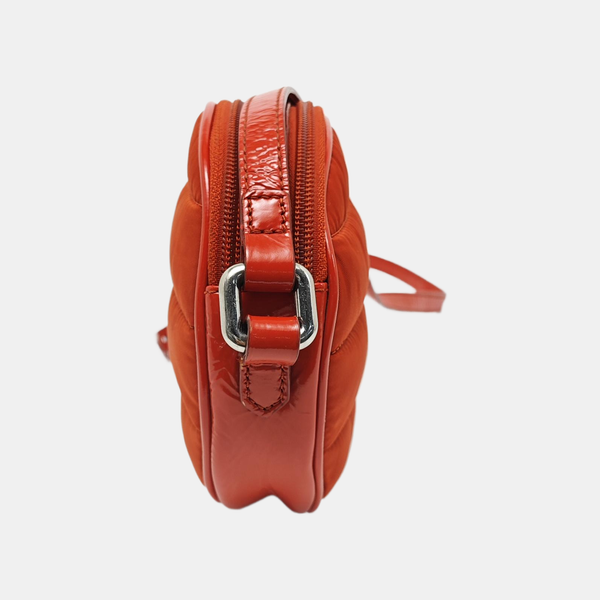 Quilted Nylon Shoulder Bag Red