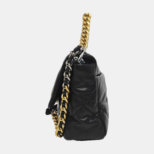 CHANEL 19 Large Quilted Lambskin Black