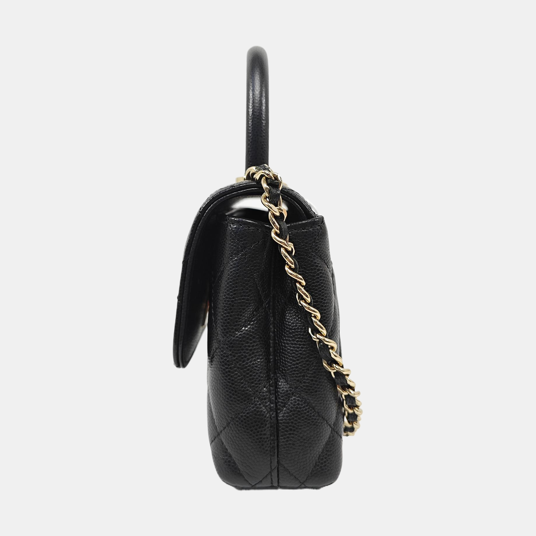COCO HANDLE Grained Calfskin Black