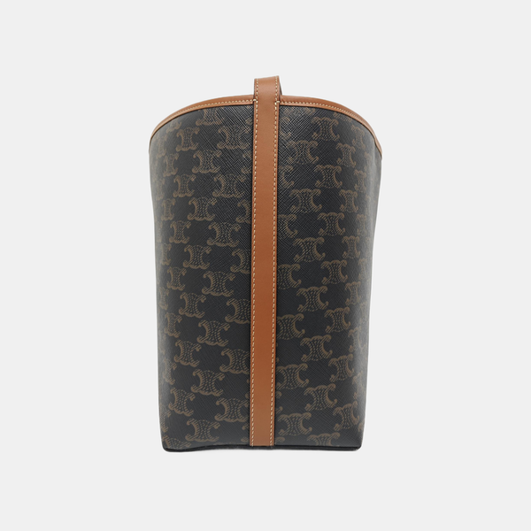Coated Canvas Shoulder Bag Brown