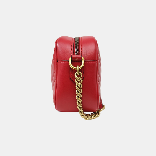 GG Marmont Small Quilted Calfskin Red