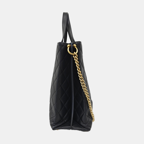 Quilted Calfskin Tote Bag Black