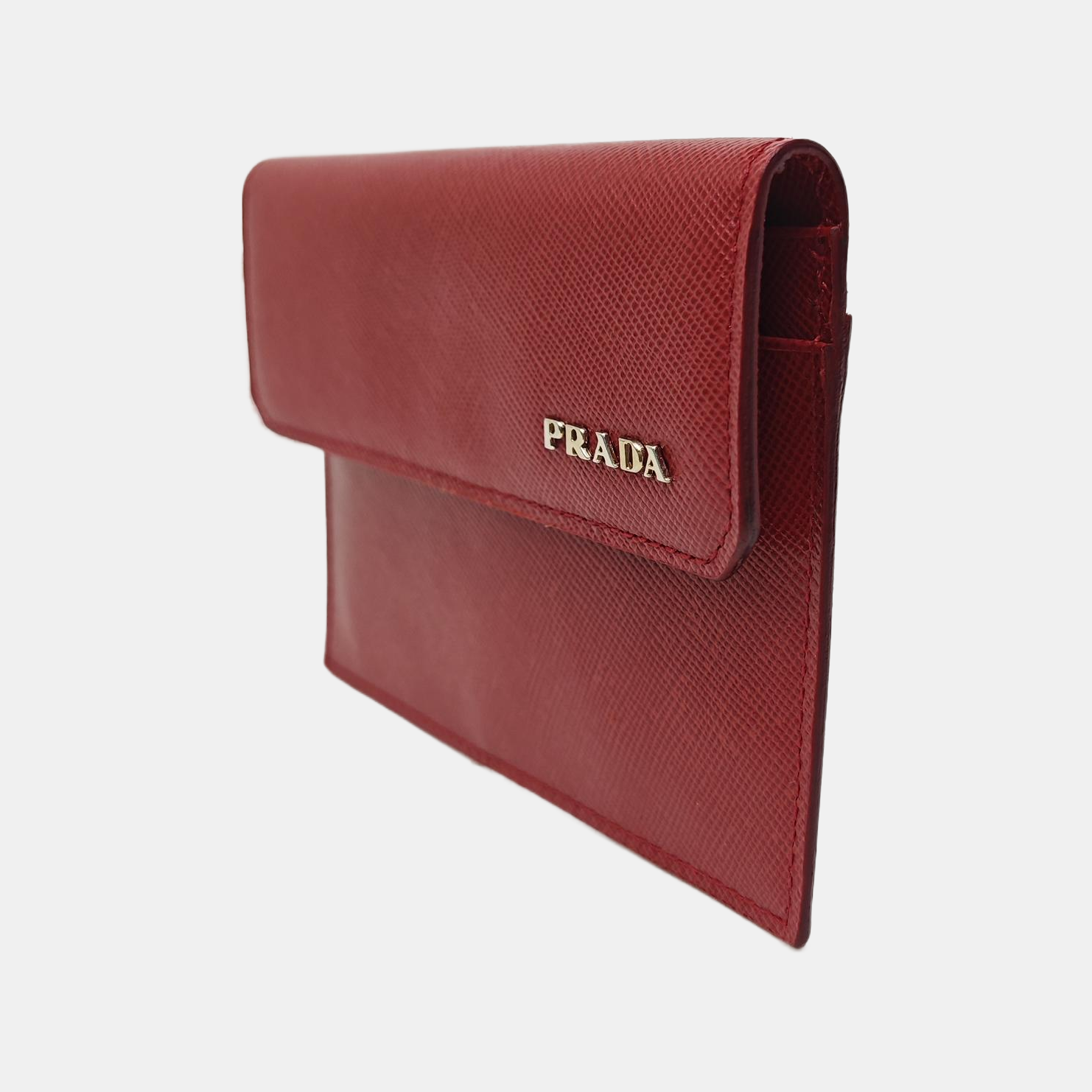 Saffiano Calfskin Card Holder Red
