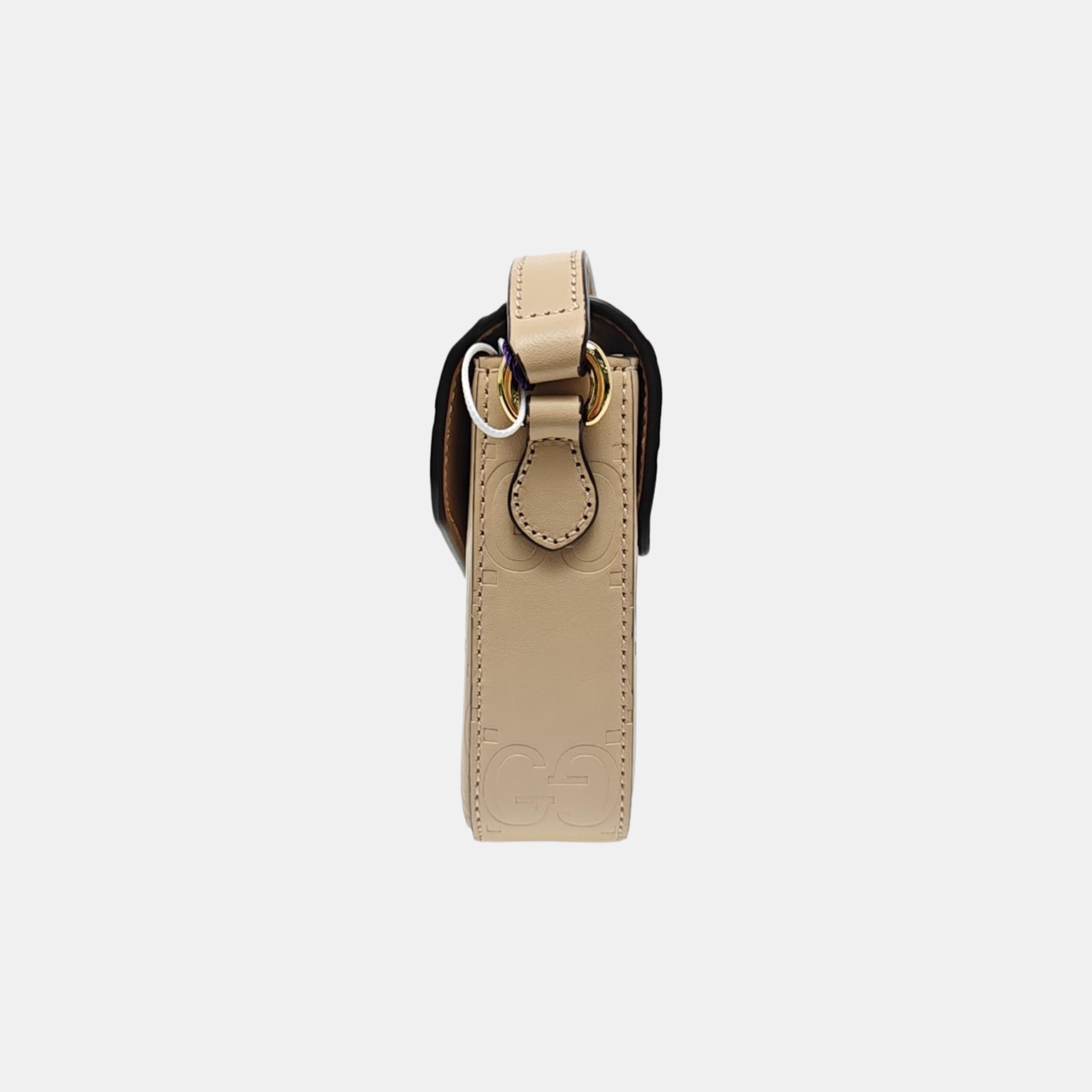 Monogram Calfskin Shoulder Bag Super Mini Beige