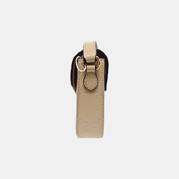 Monogram Calfskin Shoulder Bag Super Mini Beige