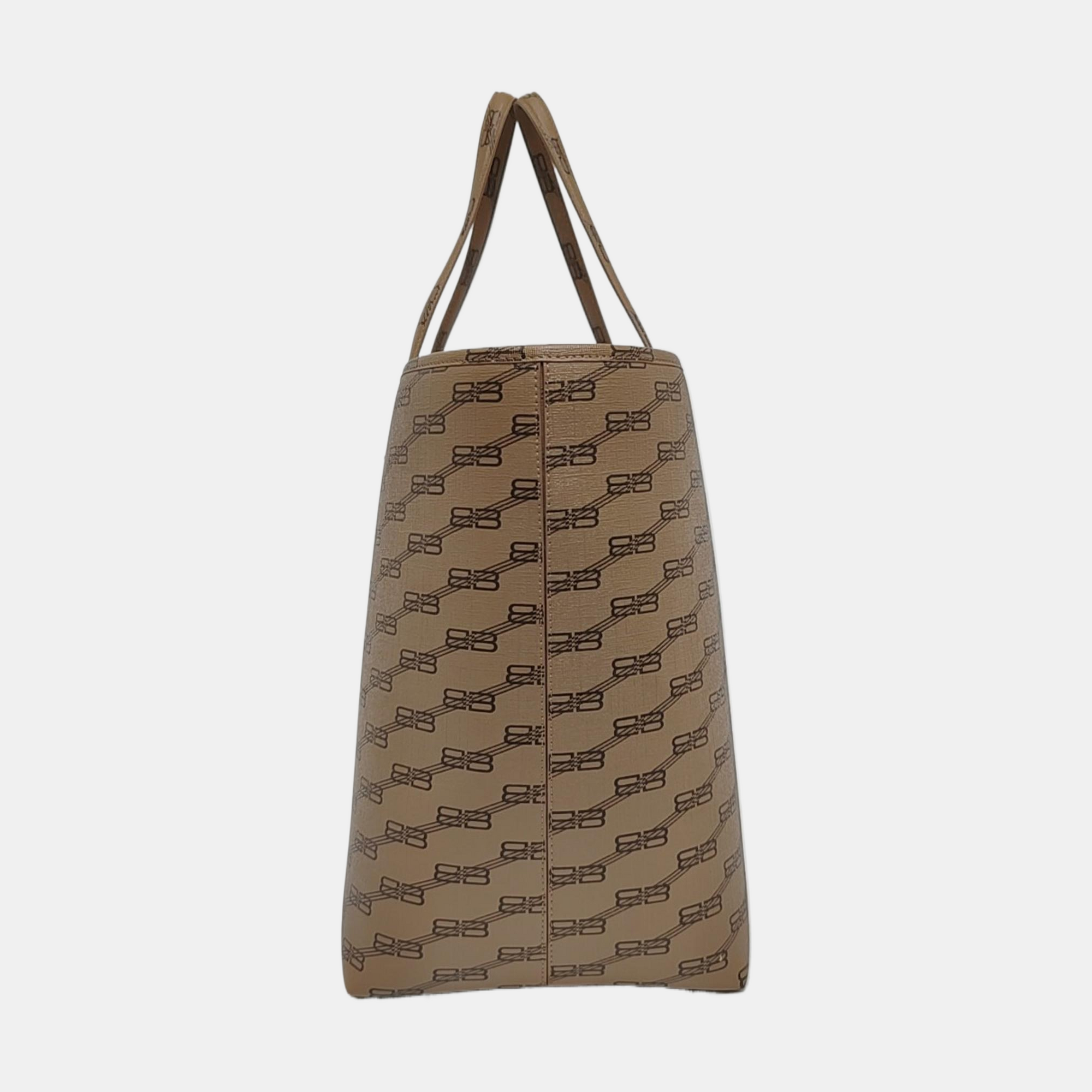 Coated Canvas Tote Bag Brown