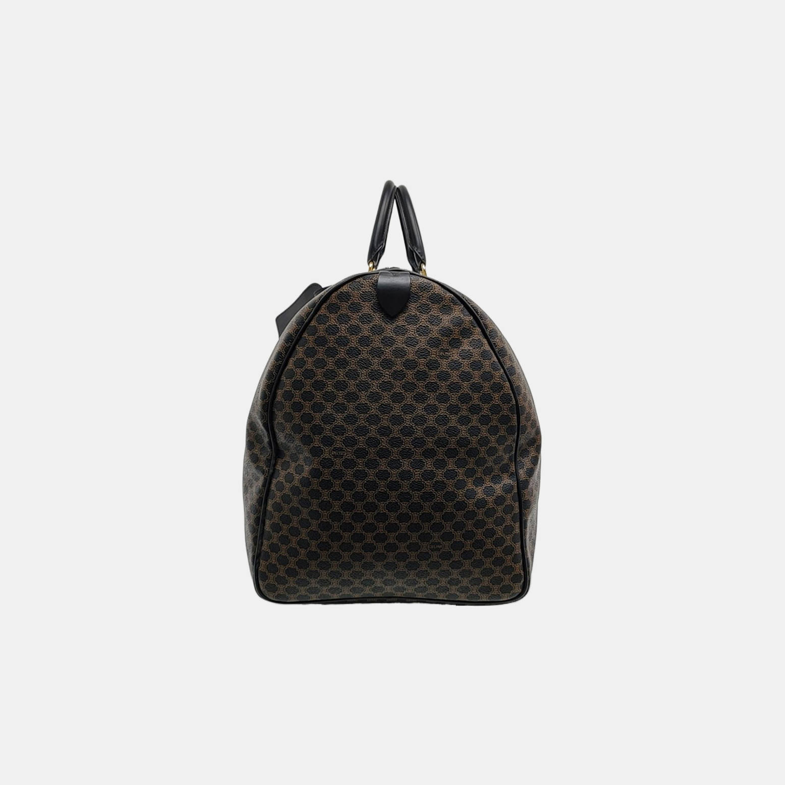 Coated Canvas Top Handle Bag Brown