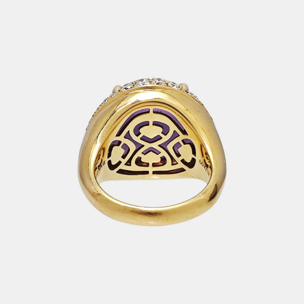 18k Gold Purple Ring EU 54