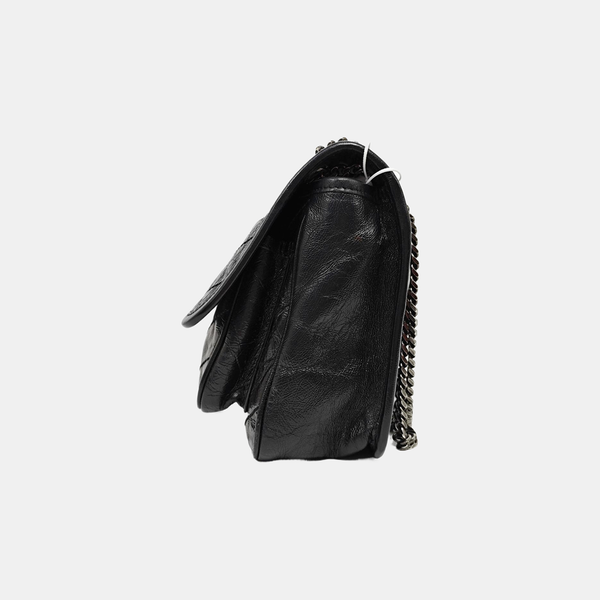 NIKI Small Chevron Calfskin Black