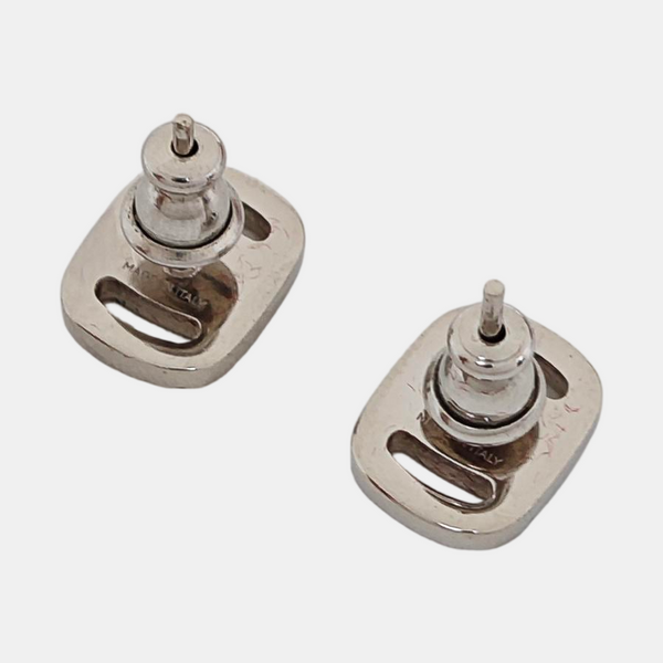 Brass Silver Stud Earrings