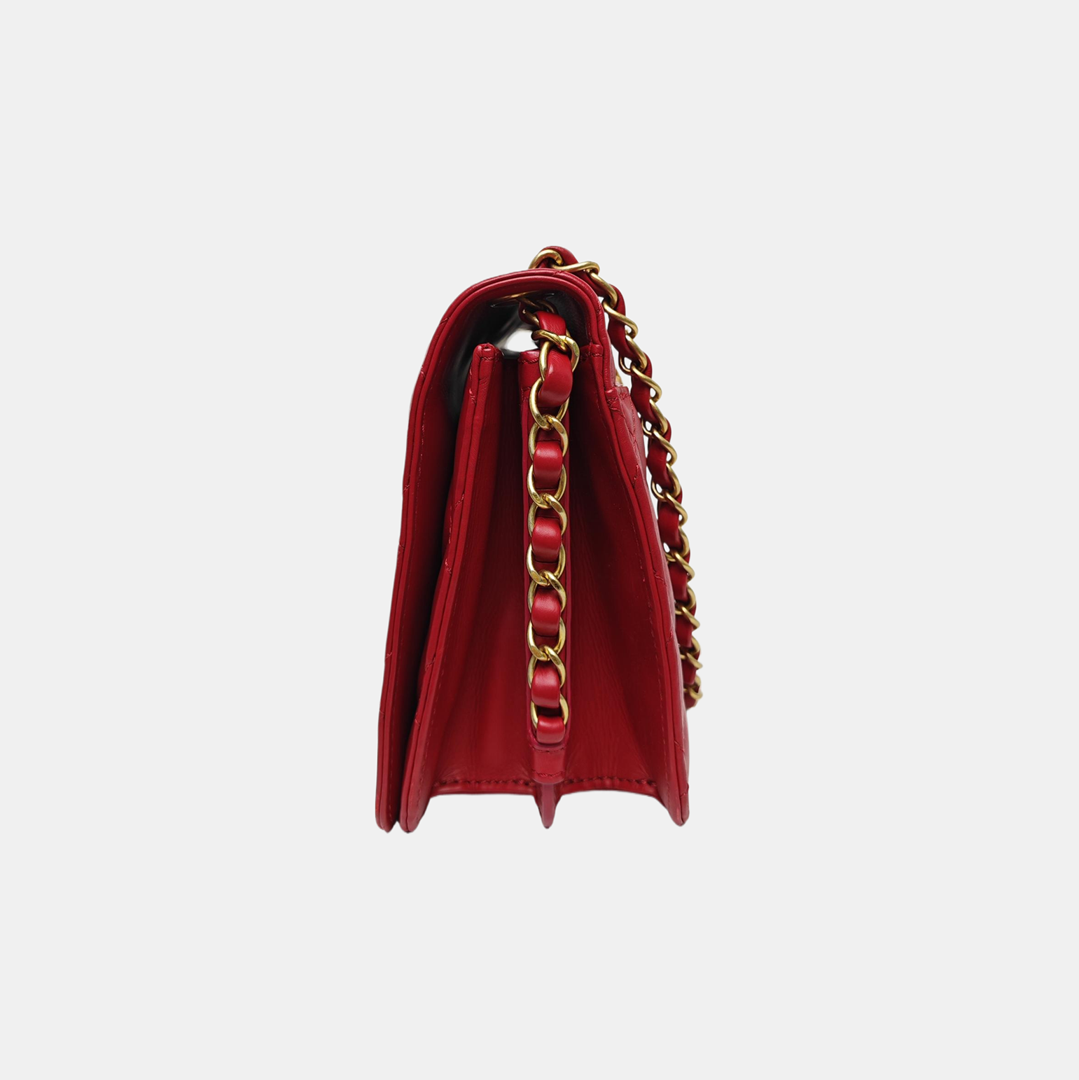 Quilted Calfskin Shoulder Bag Red