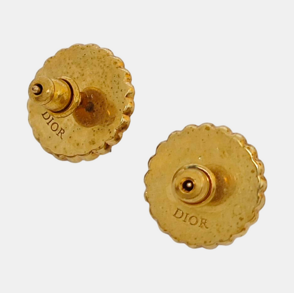 Petit CD Metal Purple Stud Earrings