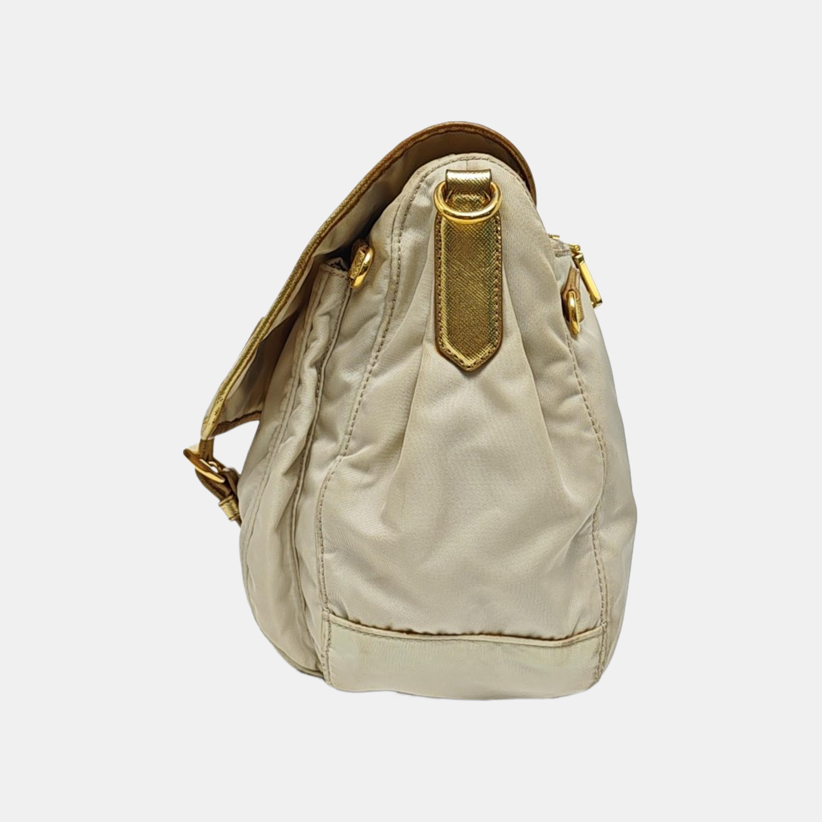 Nylon Shoulder Bag Beige