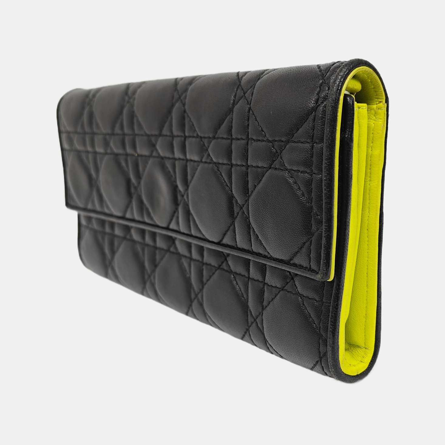 Lady Dior Small Cannage Lambskin Black Wallet