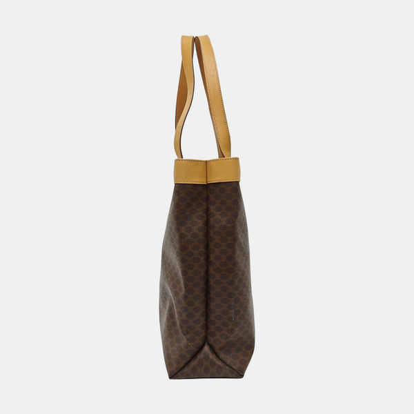 Coated Canvas Tote Bag Brown