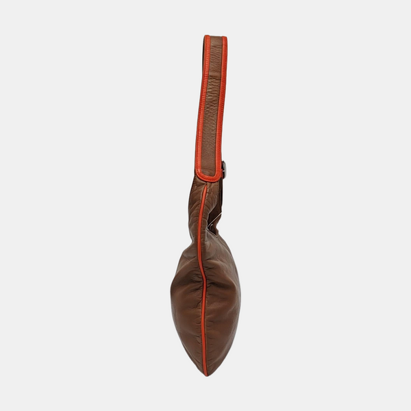 Calfskin Shoulder Bag Brown