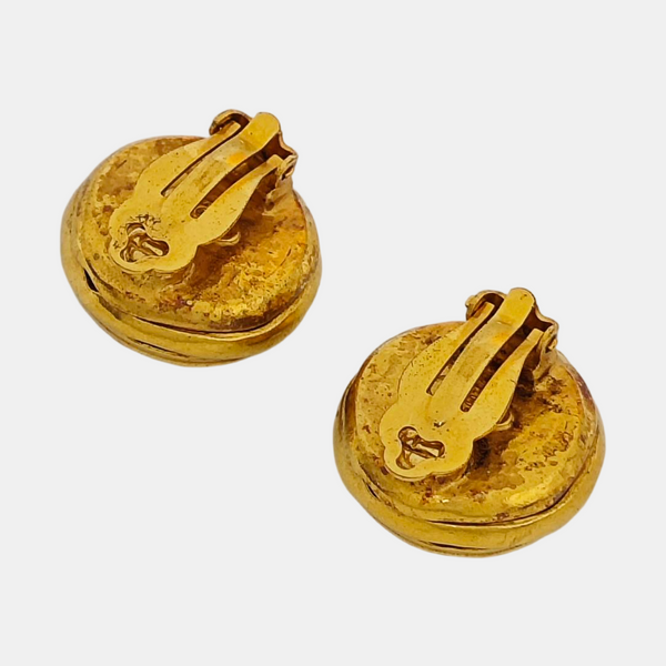 Metal Brown Clip On Earrings