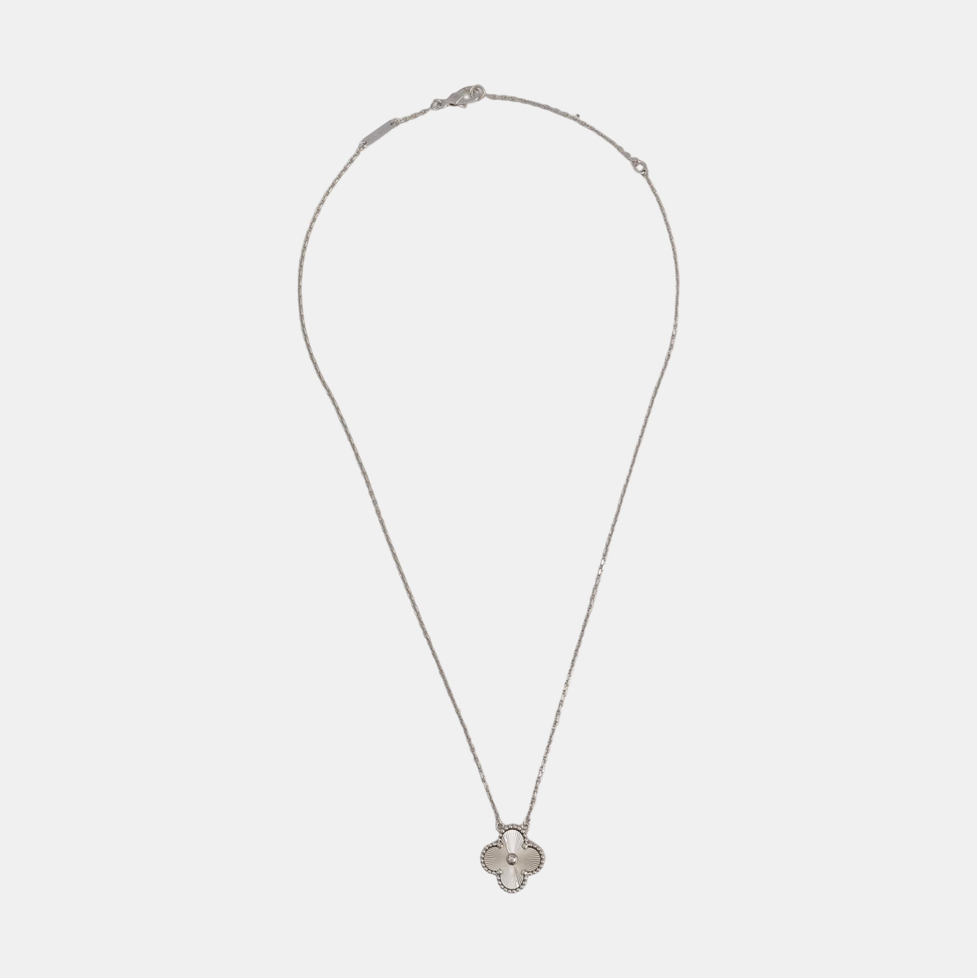 Vintage Alhambra 18k White Gold Silver Necklace