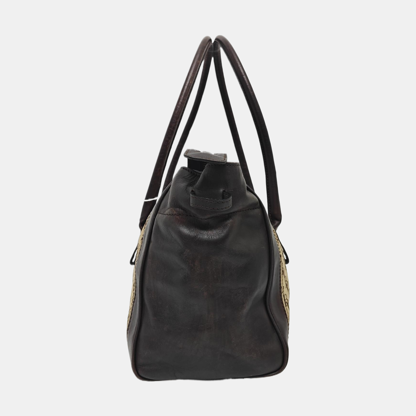 Canvas Top Handle Bag Brown