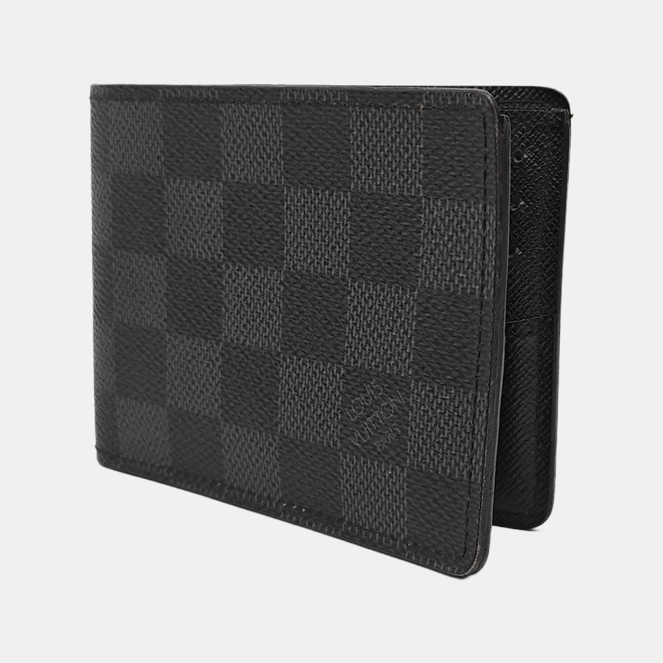 AMERIGO Damier Graphite Coated Canvas Gray Wallet