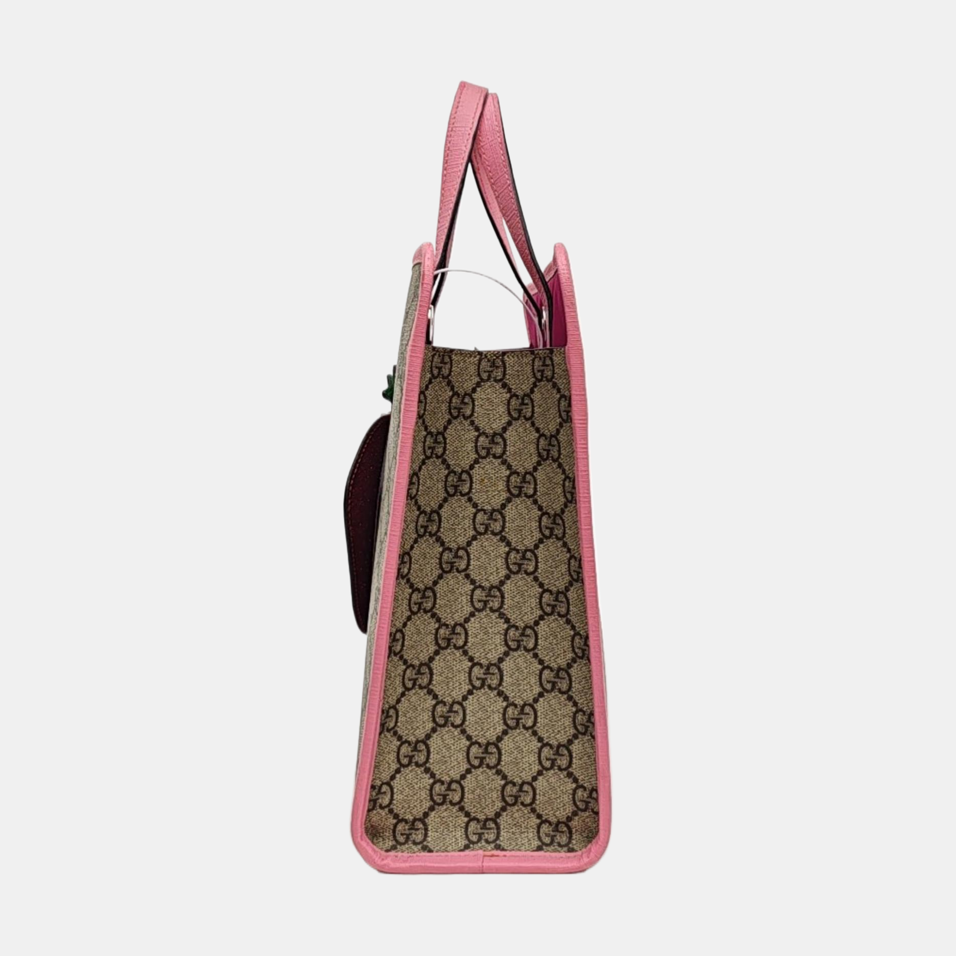 GG Bucket Monogram de lona revestida beige para niños