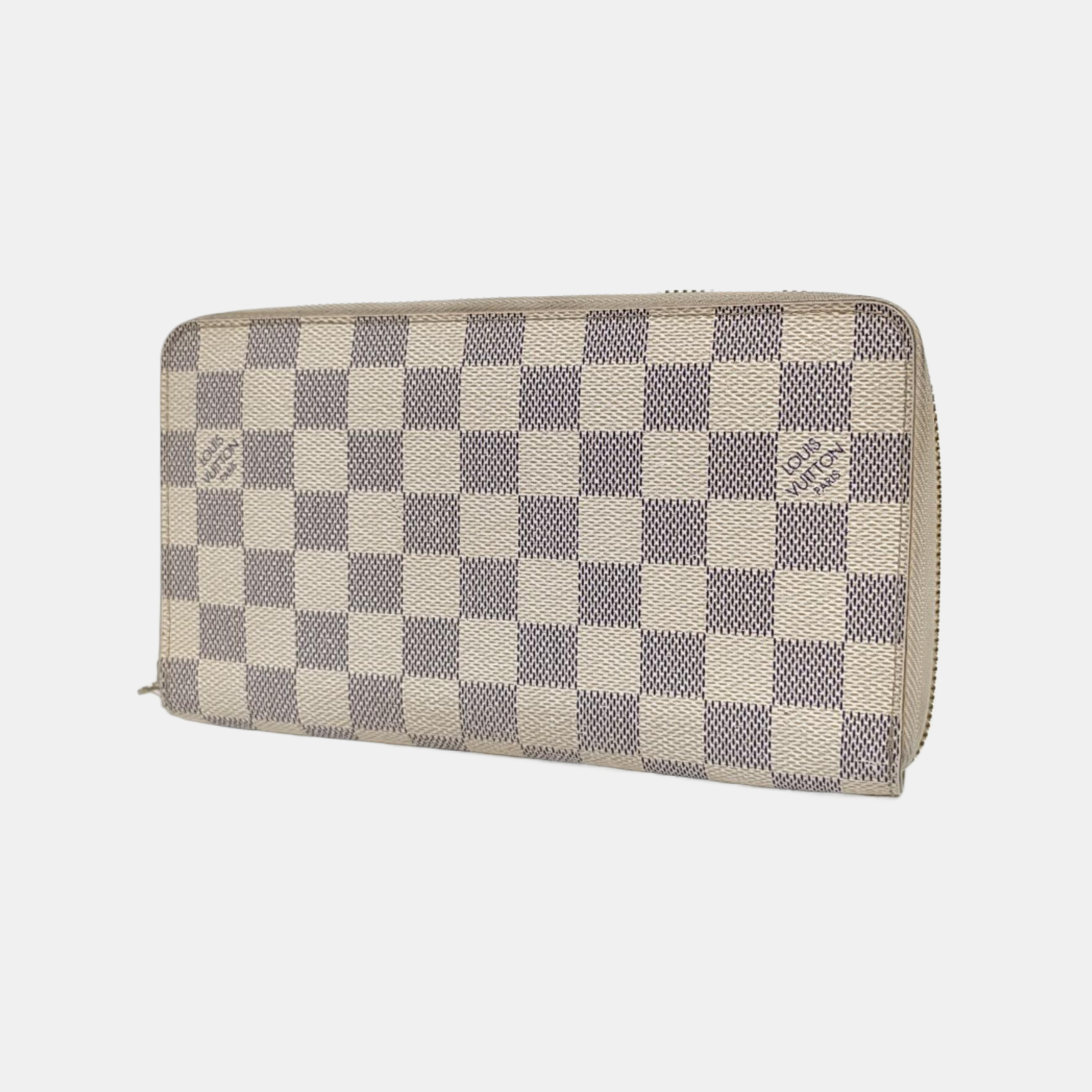 ZIPPY Damier Azur Coated Canvas White Wallet