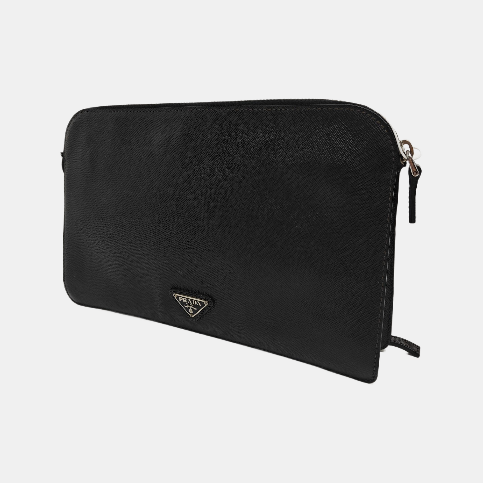 Saffiano Calfskin Clutch Black