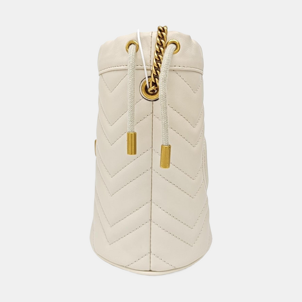 GG Marmont Mini Quilted Calfskin White