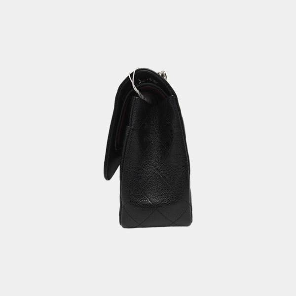 CLASSIC FLAP Jumbo Quilted Grained Calfskin Black