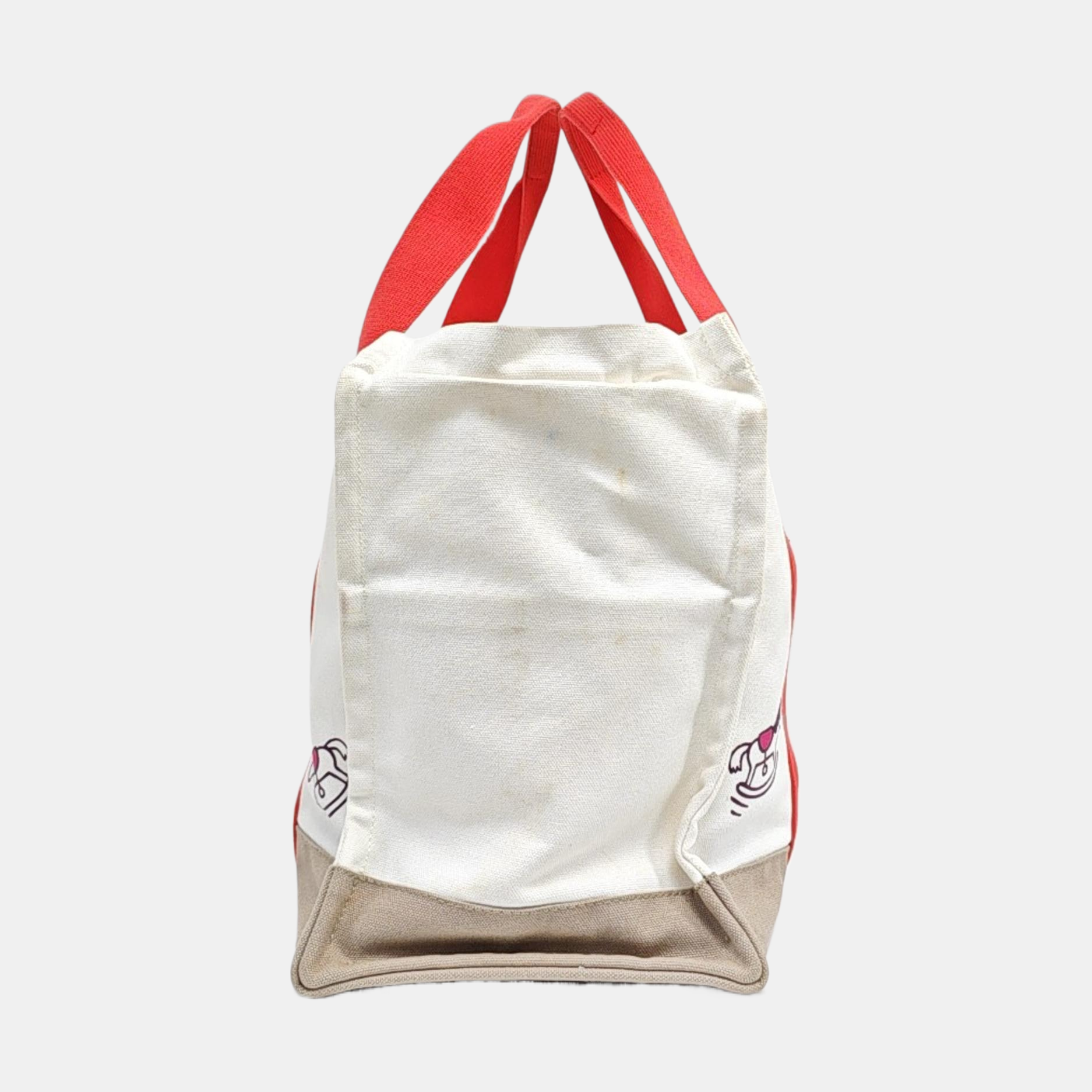 Canvas Top Handle Bag White