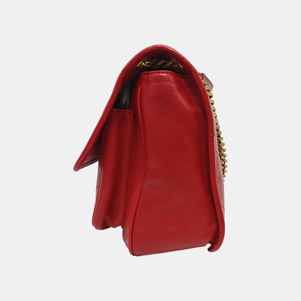 NIKI Medium Chevron Lambskin Red